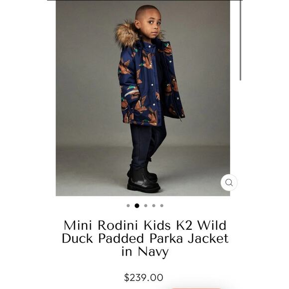 Mini Rodini K2 Wild Duck Padded Parka Winter Coat Navy 128-134 cm 7-9 - Picture 2 of 15
